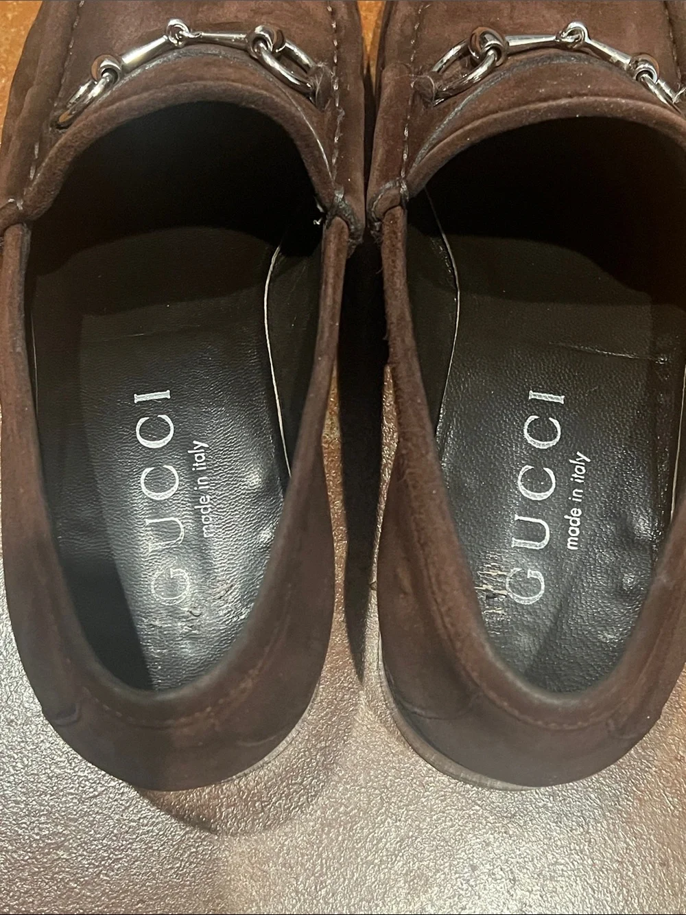 Gucci Brown Suede Horsebit Loafers
